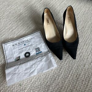 Vintage Prada Black Kitten Heels w/ COA Size 35.5